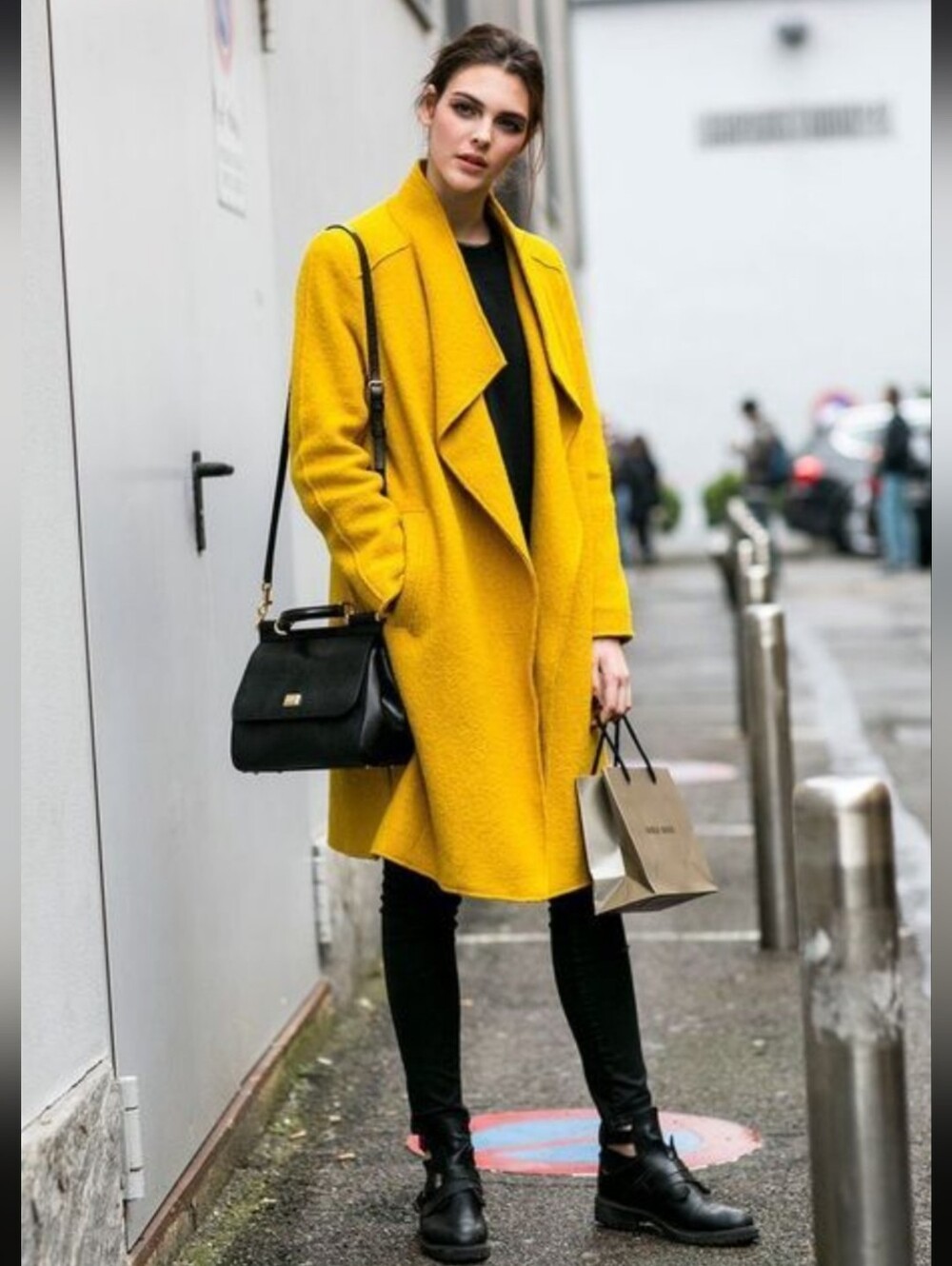 Zara Mustard Yellow Wool Blend Coat